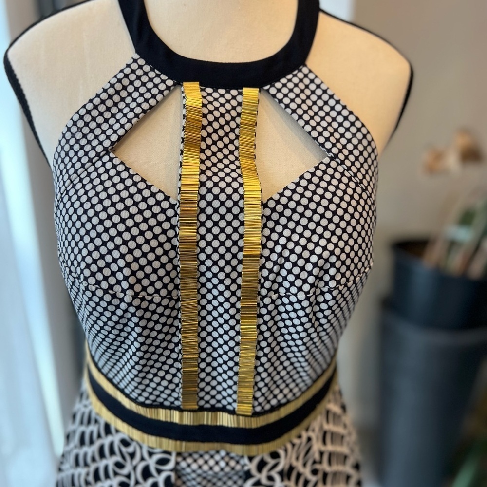 Sass and Bide MultI Layer Halter Dress with Gold detailing - Picture 4 of 11